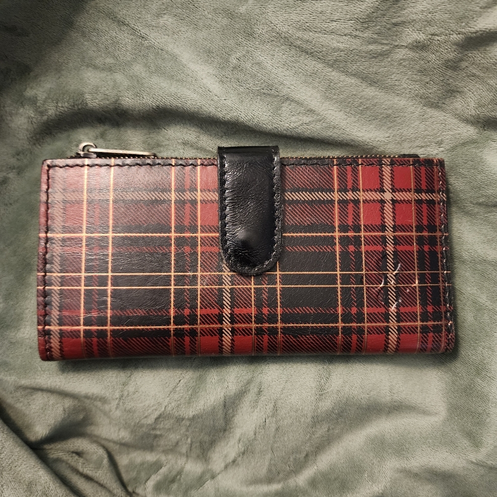 Patricia Nash Tartan Plaid Red Black Nazari Wallet - Picture 11 of 11